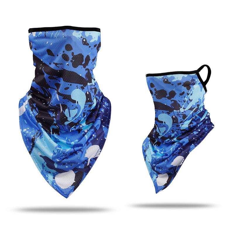 Ice silk ear mask triangular towel neck cover mesh sun protection outdoor cycling fishing windproof scarf men's and women's face towels summer Warm Compression Knee