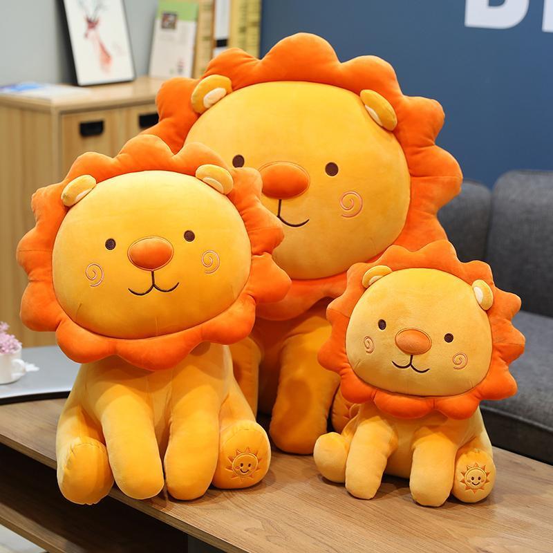 1pc 35/50cm Lovely Smile Lion Plush Toys Cartoon Sunshine Lion King Pillow Stuffed Soft Animal Cushion for Children Girls Gifts