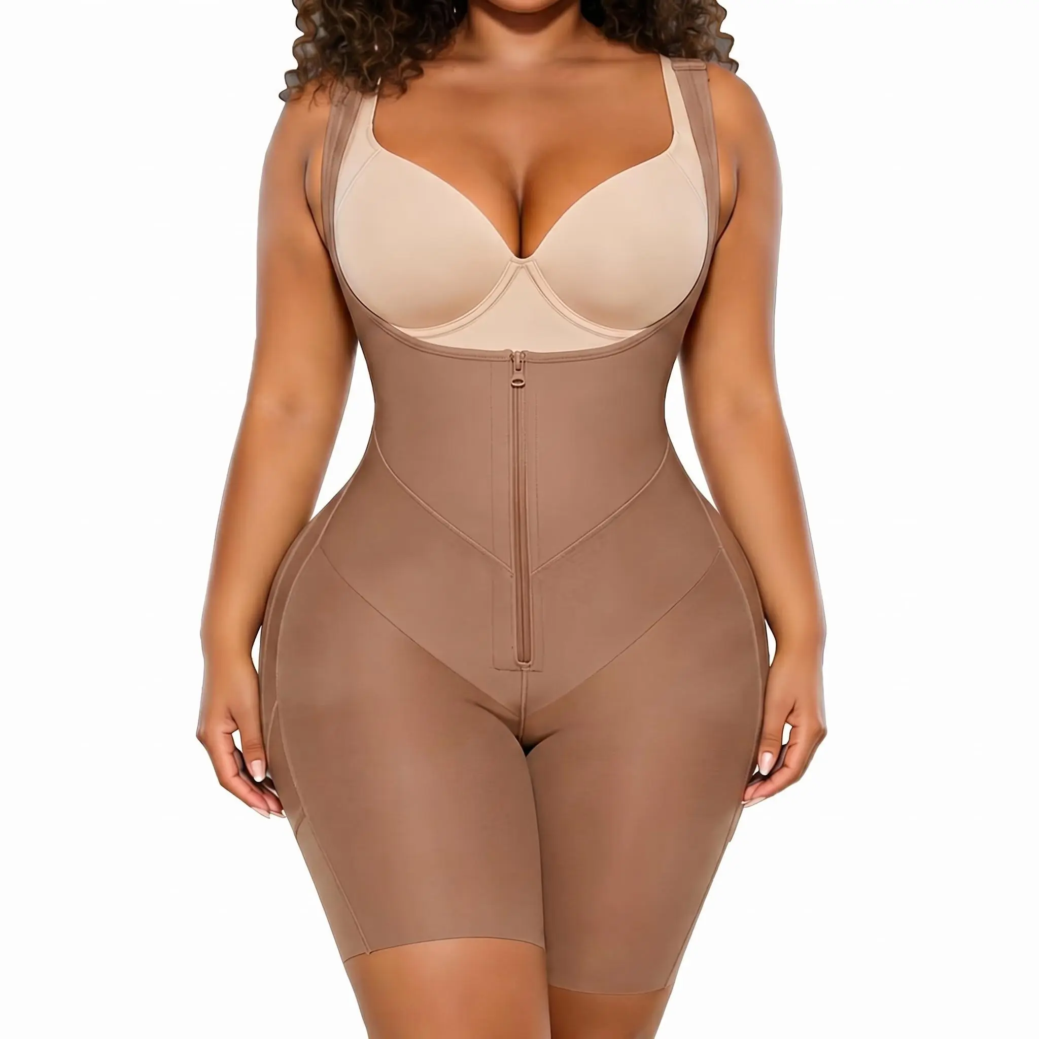 Fajas Colombianas Body Shaper for Women, Elastane Blend Compression Shapewear with Hook and Loop Closure for Tummy Control, Butt Lifting, and Postpartum Support, Customized, Comfortable, Fit