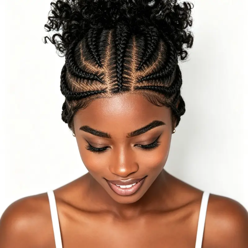 Cornrow Braided Wigs, Synthetic Full Lace Braids Wig with Baby Hair, Short Afro Curly Knotless Braided Lace Wig for Women, Synthetic Wigs for Black Women