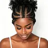 Cornrow Braided Wigs, Synthetic Full Lace Braids Wig with Baby Hair, Short Afro Curly Knotless Braided Lace Wig for Women, Synthetic Wigs for Black Women