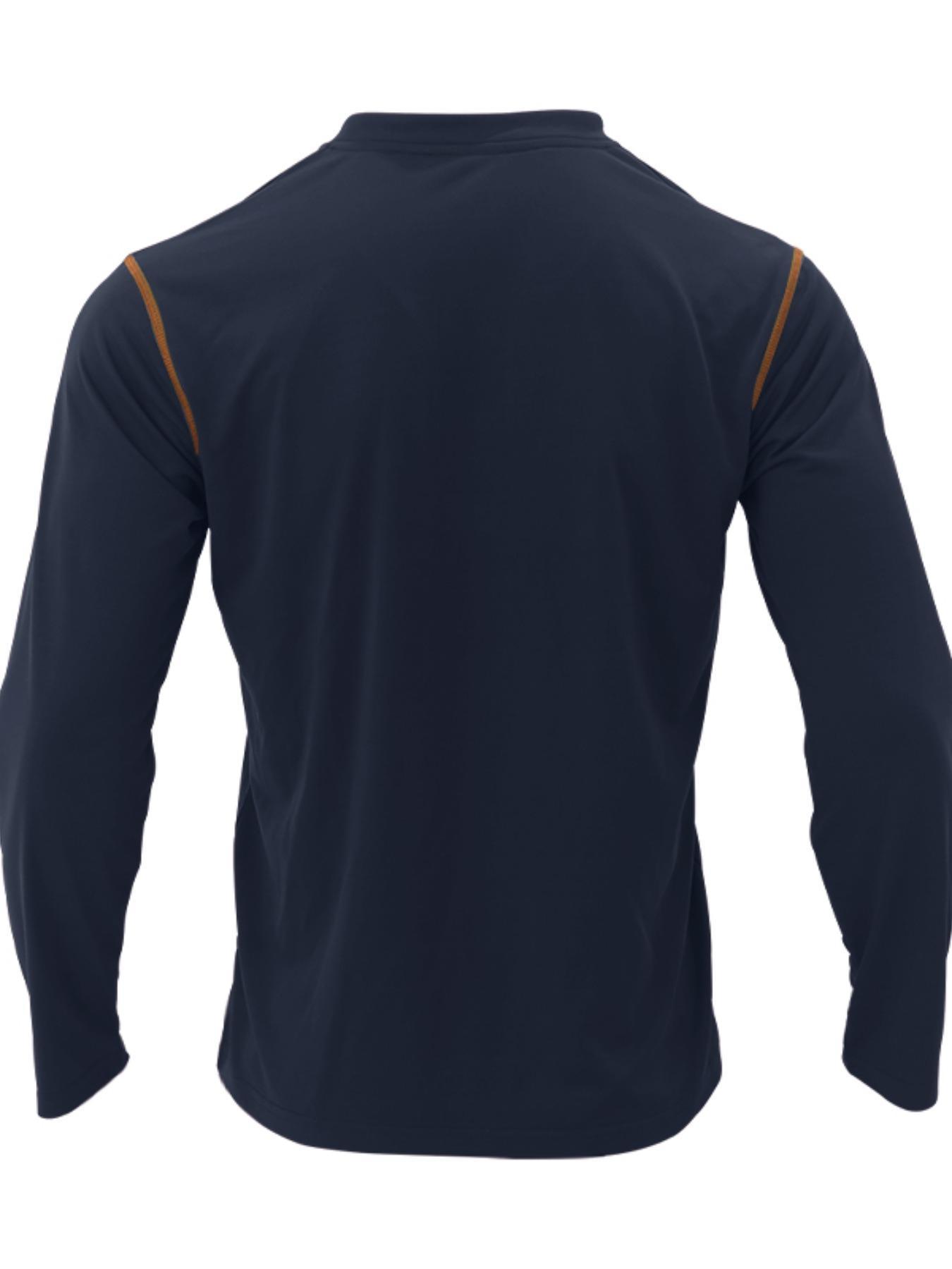 Men's Regular Fit Long Sleeve Pocket T-shirt, Casual Button Front Mock Neck Top for Spring & Fall, Fashion Men's Clothes for Daily Wear