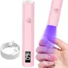 Portable UV Nail Lamp, Handheld 3w LED Light, Lightweight, Cordless, 2-Timer Settings (20/60s), Ideal for Drying Gel Polish, DIY at Home, Salon Use, Women's