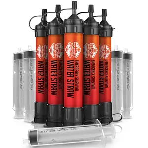 5 High-Capacity Emergency Water Straws – Lightweight, Reusable, 1800-gallon Filters for Camping, Hiking, Travel, Biking, Survival, and Emergency Preparedness - No Expiration Date