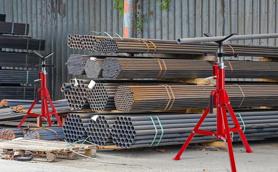 GARVEE V Head Folding Steel Jack Stand for 1/8-12 Inch Pipe with a Load Capacity of 2500 lbs - Durable and Reliable Support for Your Heavy-Duty Needs