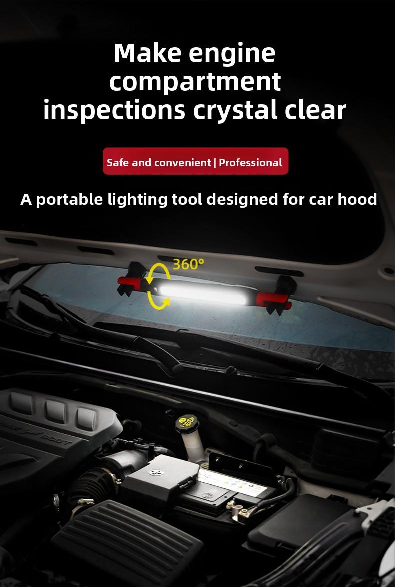 Professional Mechanic Work Light, Foldable Magnetic LED Shop Light for Garage, Hands-Free Under Hood Auto Repair Lamp, USB-C Fast Charging