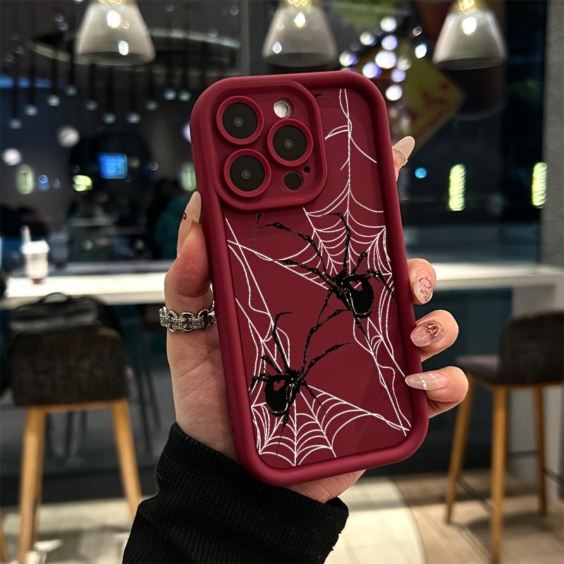 Comprehensive Drop-Resistant Phone Case with a Black Spider Design, Offering Camera Protection for Various iPhone Models Including iPhone 17 E Air Pro ProMax iPhone16 15 14 Plus 13 12 Mini 11 X XS XR