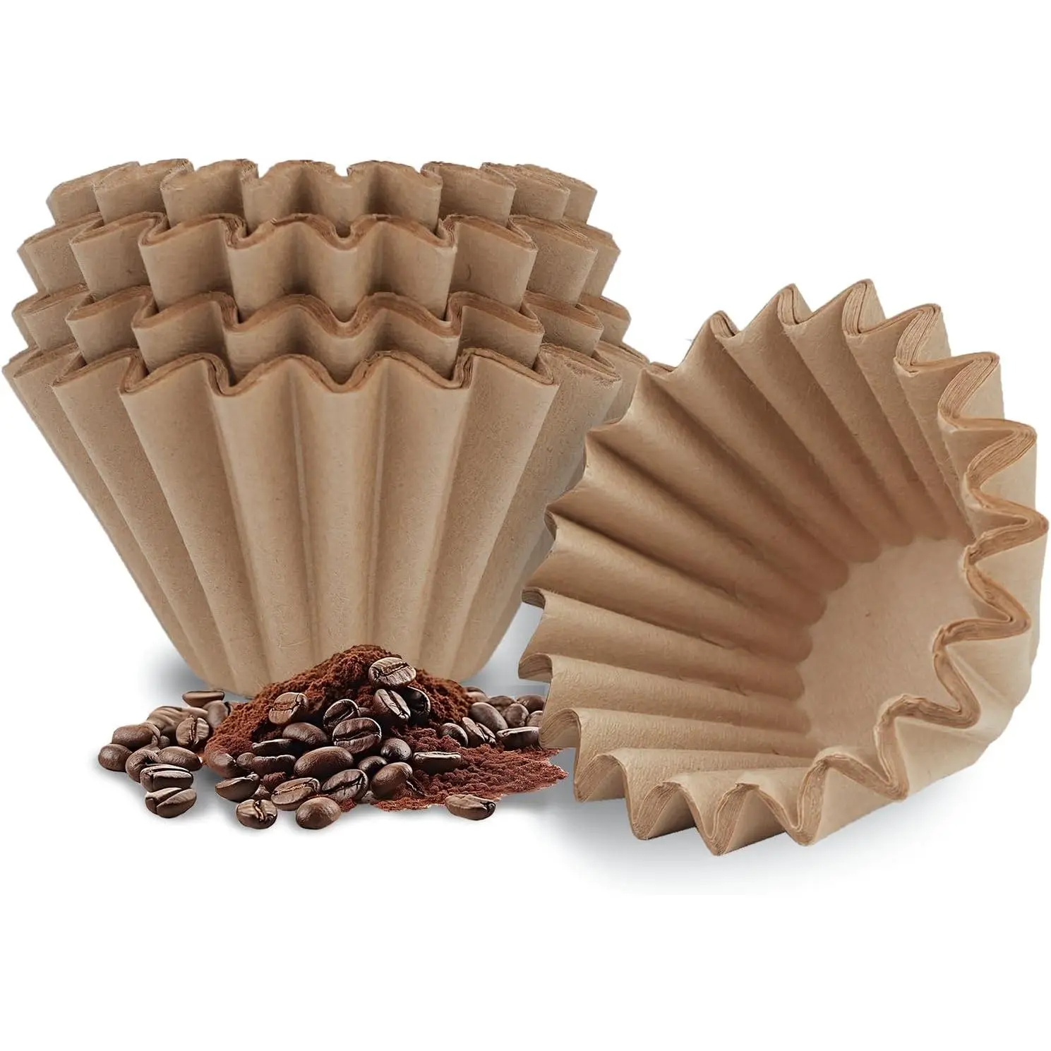 Small Coffee Filters, for Kalita Wave 155, 1-2 Cup, 100 Count | Resist Tearing and Collapse, Unbleached, and Chlorine-free,  Fit for 1-2 Cup Coffee Makers, Easy to  & Clean up