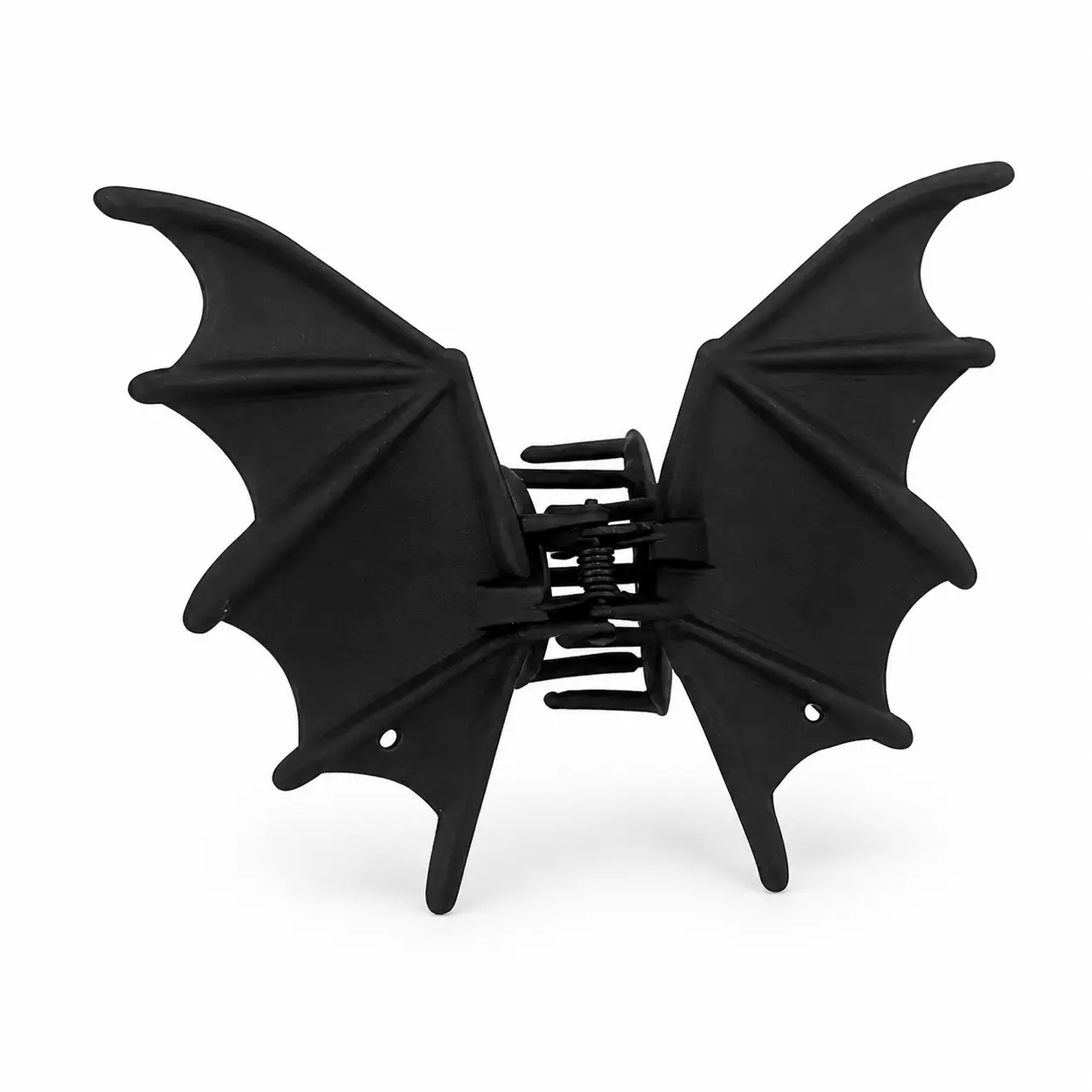 Matte Black Bat Hair Claw Punk Style Large Tail Clip Gothic Shark Clip Halloween Party Headwear For Women Girls Dark Aesthetic Zinc Alloy Spray Painted Everyday Essential Cozy Goth Accessory