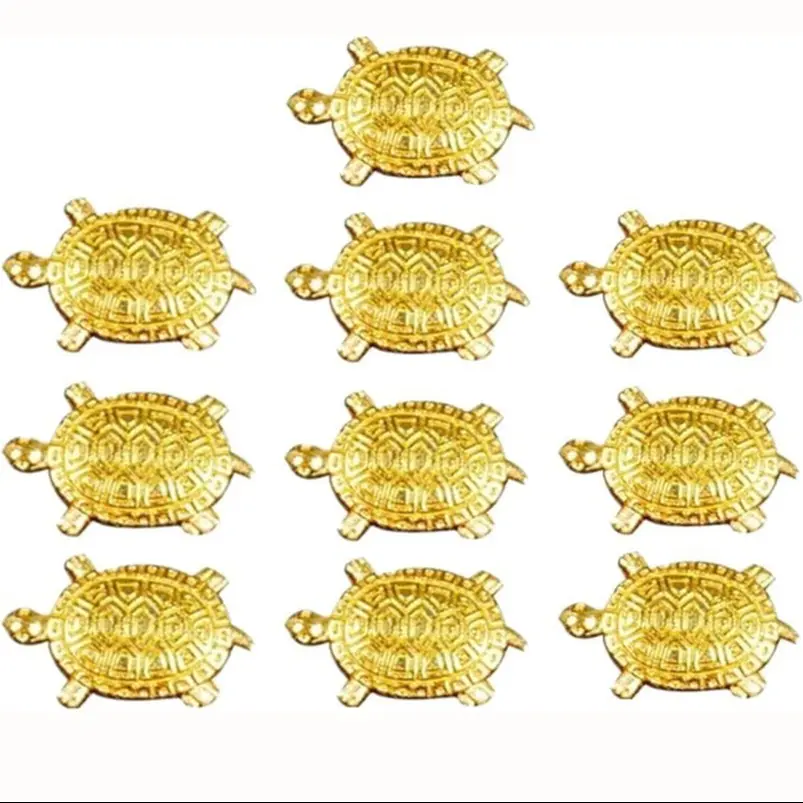10-piece lucky golden turtle ornament, feng shui money turtle, wallet mascot, desktop decoration, Desktop Decorative Ornament, Desk Ornaments, suitable for furniture and office display to bring wealth and good fortune, the perfect gift.