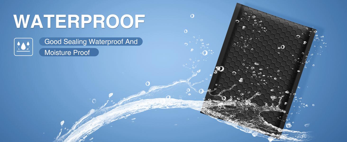 Bubble Mailers 8.5x12 Inch Black 25 Pack Usable Size 8.5x11 Poly Padded Envelopes #2 Medium Mailing Opaque Packaging Postal Self Seal Waterproof Boutique Shipping Bags for Clothes Makeup