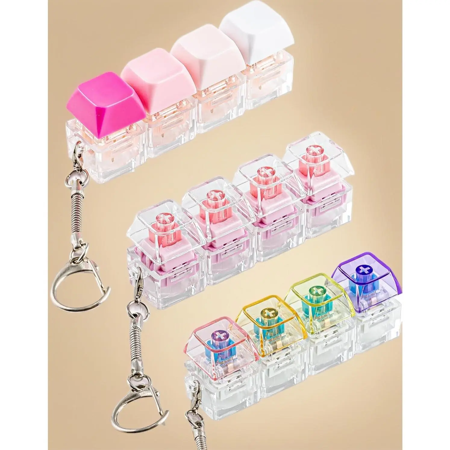 3Pcs Keyboard Fidget Toys Stress Relief |   Clicky Creamy Silent Switch Fidget Clicker