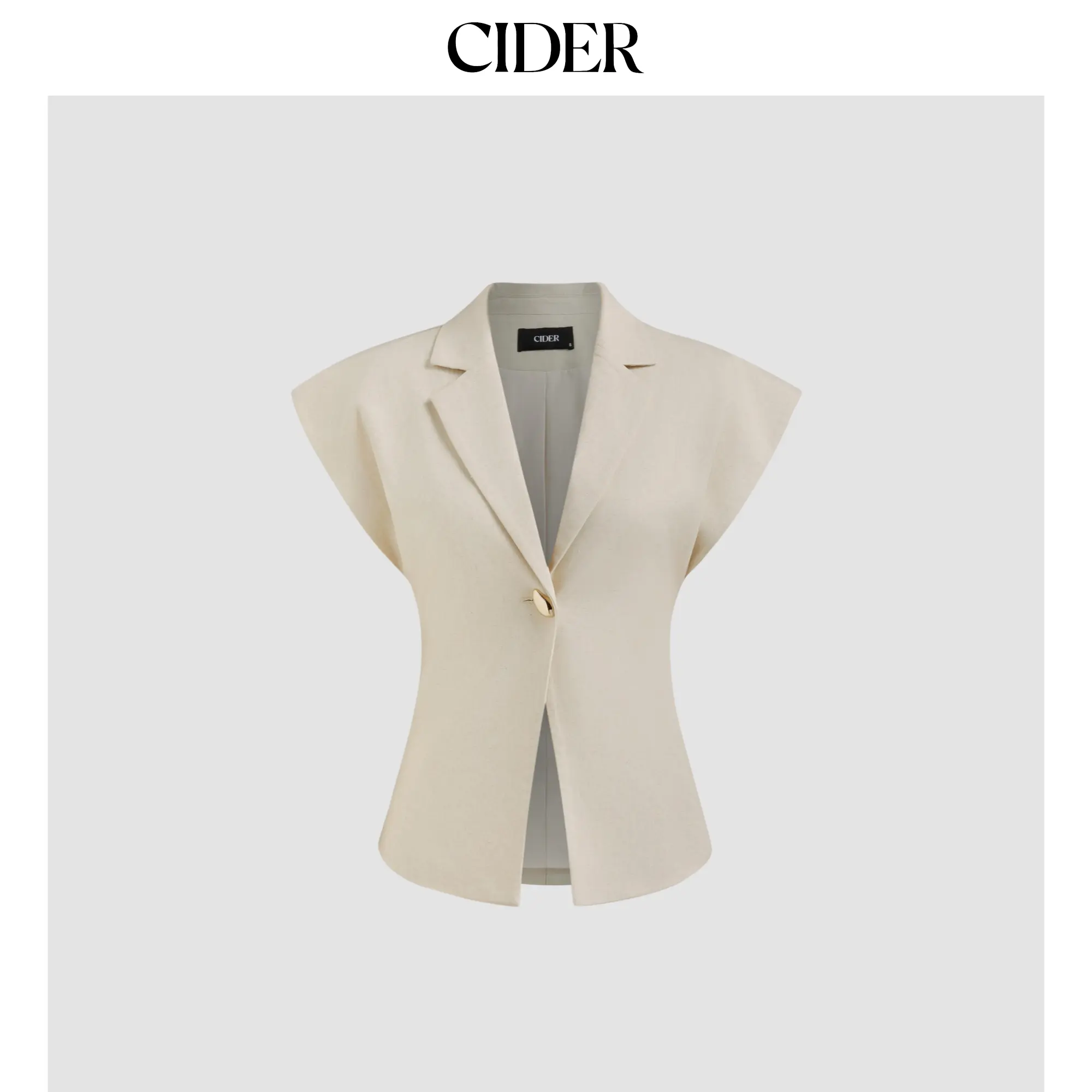 Cider Linen-blend V-neck Dolman Sleeve Blazer Vest SummerFinds
