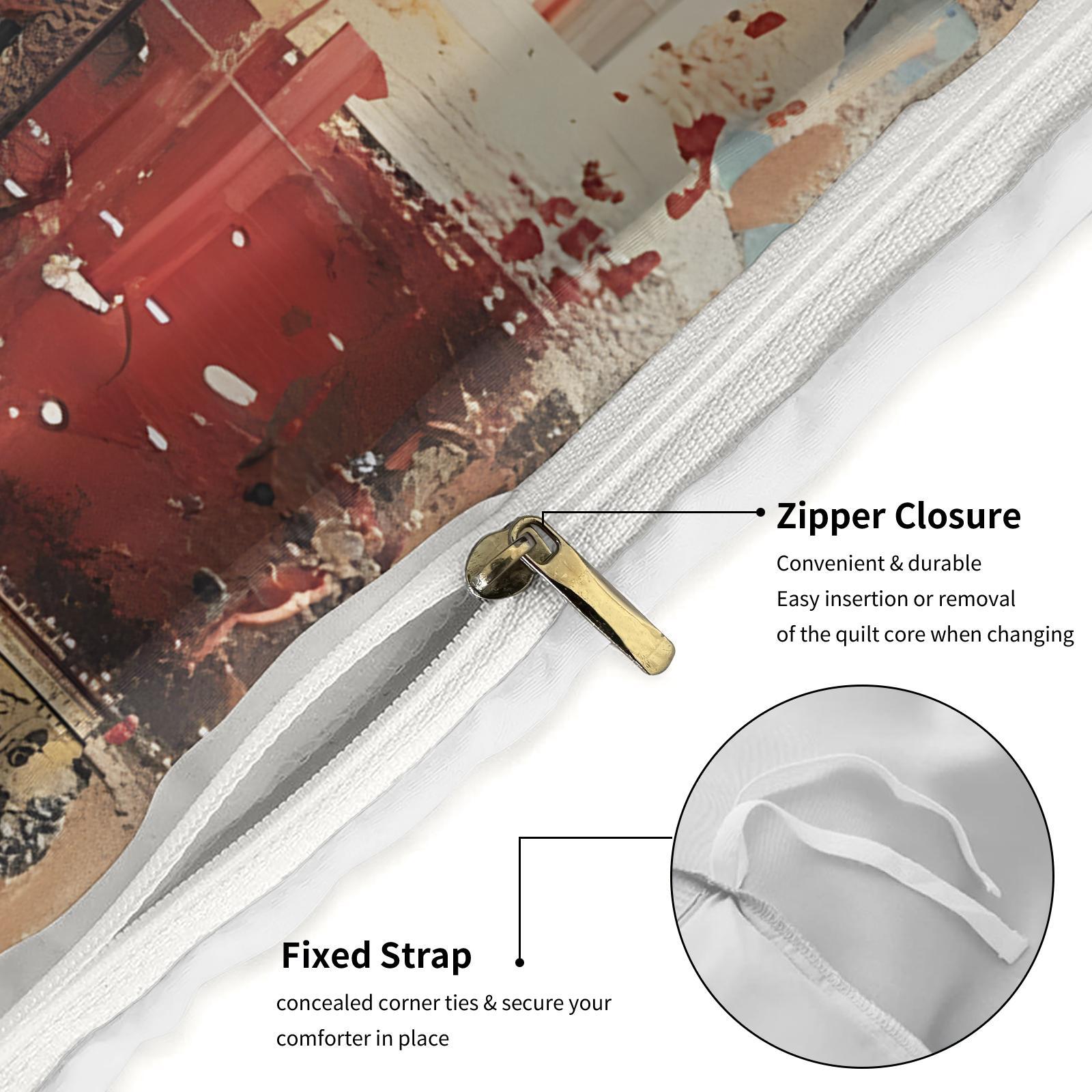 Deer & Flag Pattern Bedding Set, 1 Count Bedspread & Pillowcase without Filler, Soft Comfortable Bedding Set for Home Bedroom