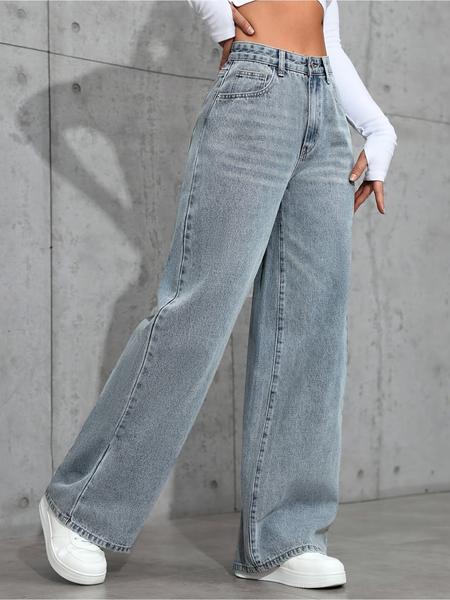 Women's New Fashion Wide Leg Pants Comfortable High Waist Slimming Washed Denim Long Jeans, Elegant Style, All Seasons Wear Women's New Fashion Wide Leg Pants Comfortable High Waist Slimming Washed Denim Long Jeans, Elegant Style, All Seasons Wear