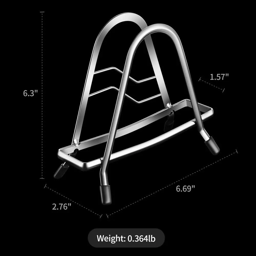 Cutting Board Rack Holder Stand - 304 Stainless Steel Chopping Board Organizer, Pan Rack with Stable Triangle Design, Stainless Steel Cutting Board Hold for Countertop Space Saving