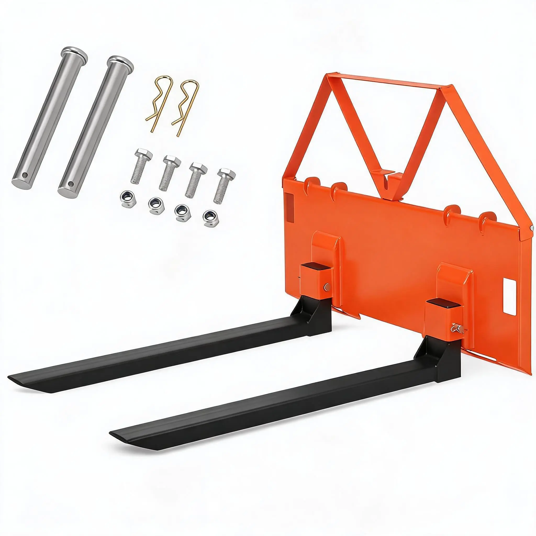 46 in Skid Steer Pallet Forks – Heavy Duty 3200 LBS Capacity Attachment for Tractors and Loaders with Quick Attach Mount