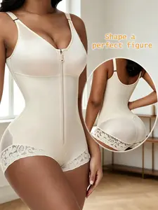 Women's Lace Waist Cincher Bodysuit, Compression Shapewear for Slimming and Lifting, Body Sculpting Seamless Design