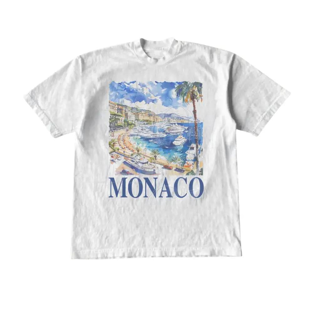 Vintage Monaco Italy Graphic T-Shirt, Retro Nostalgia Unisex Short Sleeve for Summer
