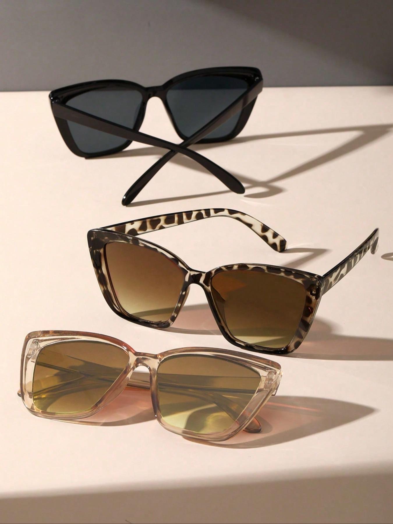 Women's Fashionable Leopard Pattern Sunglasses, Tortoiseshell Sunglasses, Trendy Casual Sunglasses for Everyday Use, Fashion Accessories for Outdoor Activities