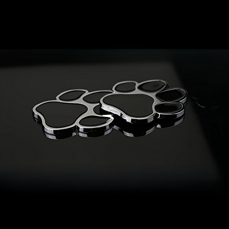 Stylish 3D Chrome Dog Paw Car Sticker Metal Footprint Decal for Cars Motorcycles Exterior Accessory Weatherproof Design