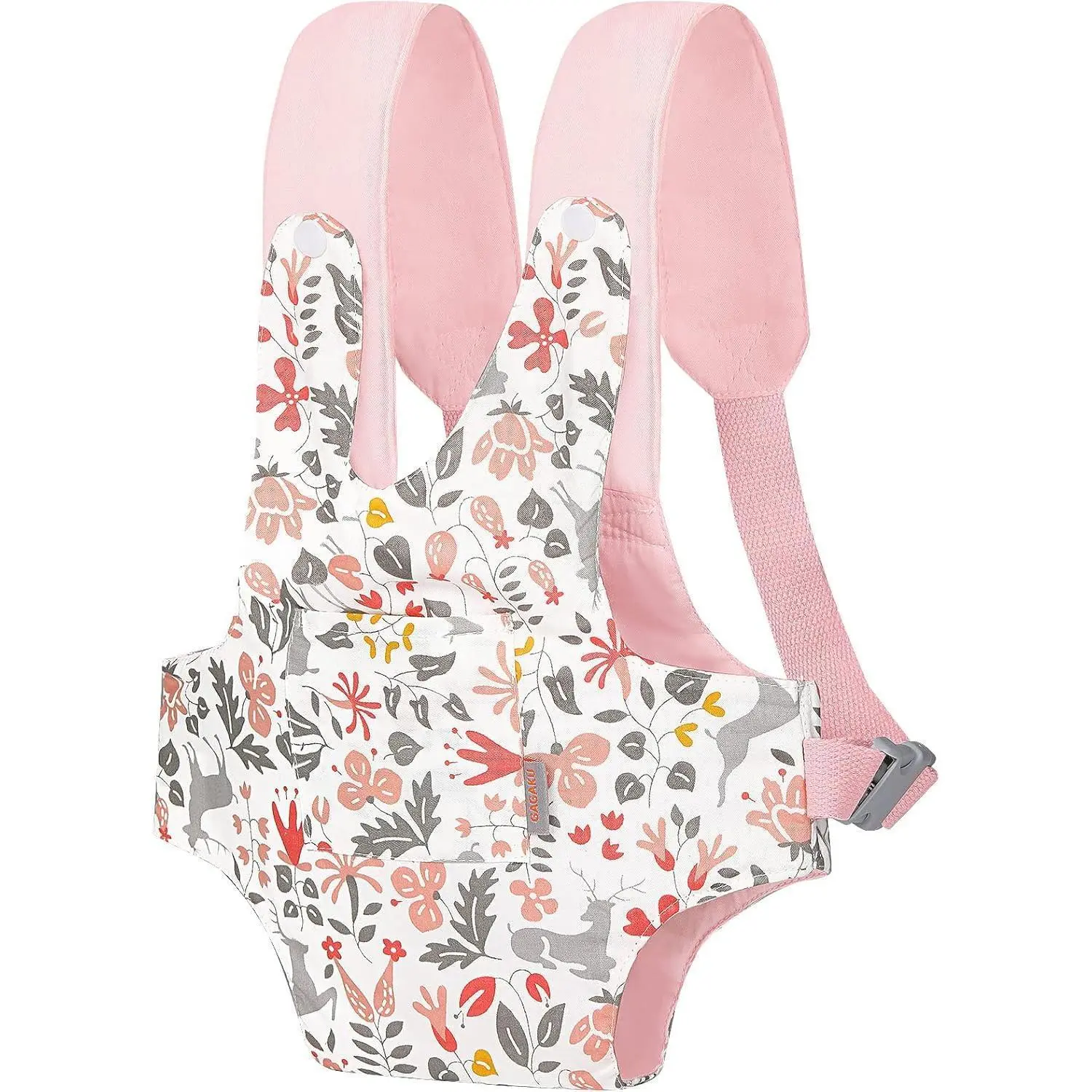 GAGAKU Toy Baby Carrier for Dolls Doll Accessory Stuffed Animal Carrier for Kids with Adjustable Straps - Pink Deer