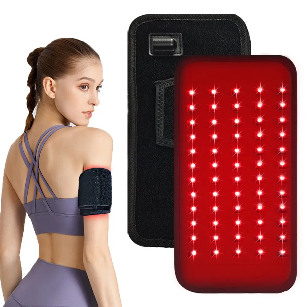 Red Light Therapy Pad with Remote — 660nm+850nm Dual Wavelength, Adjustable Brightness, Multi-Area for Arm/Leg/Back/Waist, Plug-In Electric, Strap Included