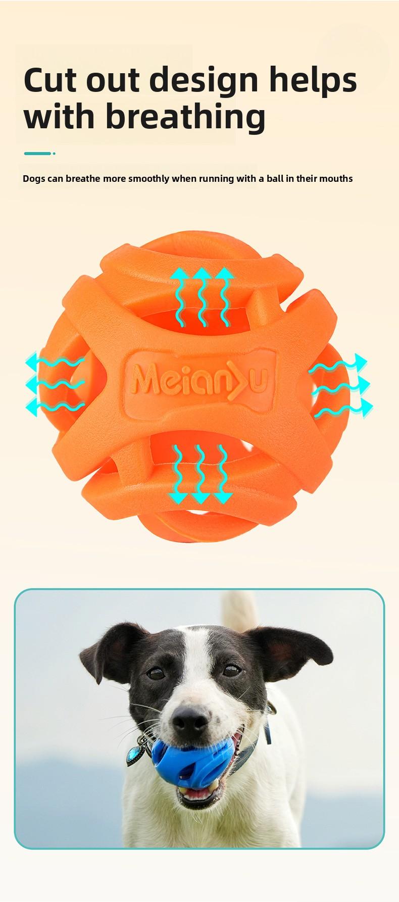 Pet toy hollow ball grinding teeth bite-resistant elastic rubber ball dog self-high outdoor throwing buoyancy toy