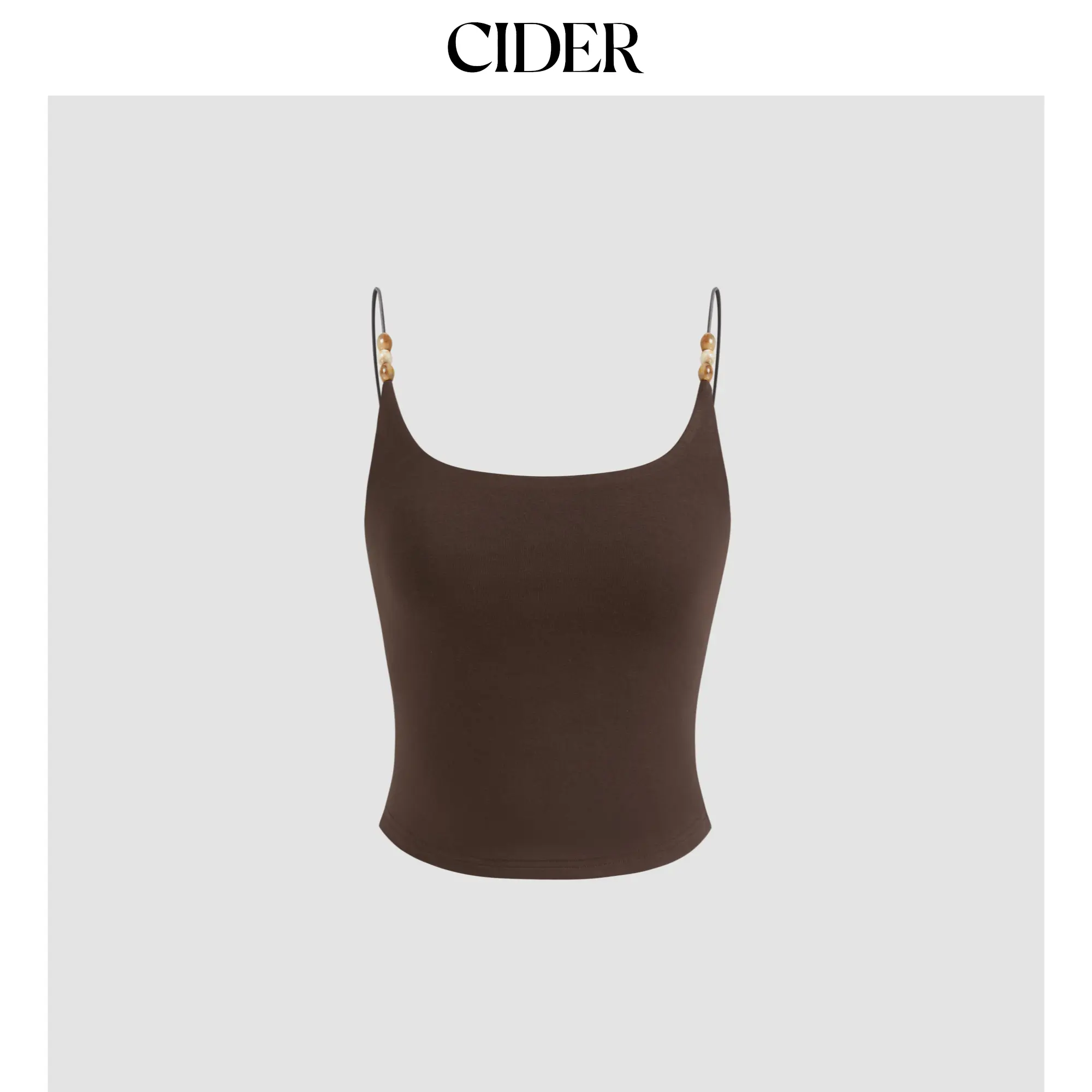 Cider Scoop Neckline Beaded Cami Top