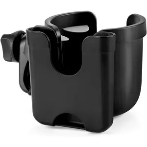 Stroller Cup Holder with Phone Holder, Bike Cup Holder, Universal Cup Holder for Uppababy Nuna Doona Strollers, 2-in-1 Cup Phone Holder for Stroller Bike Wheelchair Walker Accessory