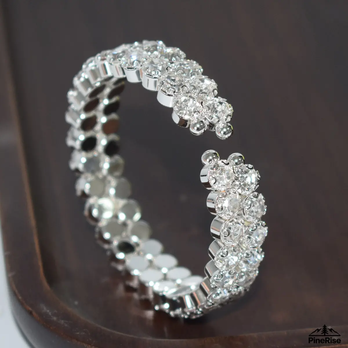 2/3/5 Rows Large Rhinestone Open Bangle Full Crystal Exaggerated Claw Chain Bracelet Fashion Women Hand Jewelry Accessory For Indoor Leisure Daily Party Outfit Matching