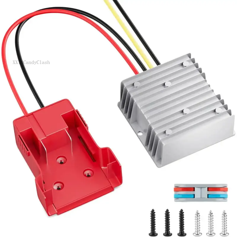 18V to 12V Step-Down Buck Converter Regulator - DC 12V 20A 240W Power Adapter for Milwaukee M18, Golf Carts, RC, Lamps with Voltage Conversion FunctionXX14CandyClash