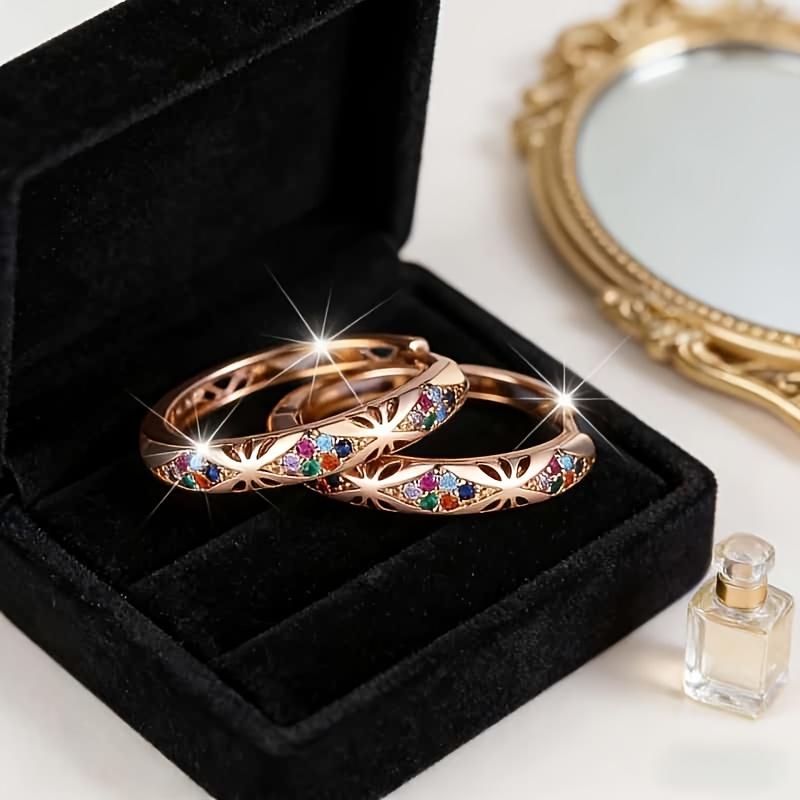 1 Pair of Gold Plated Hoop Earrings for Women, Vintage Hollow Carved Colorful CZ Hoop Earrings, Dainty Cubic Zirconia Huggie Earrings, Trendy Statement Jewelry .Bohemian Exquisite And Fashionable earrings, Perfect for Parties, Weddings, And Everyday Wear 1 Pair of Gold Plated Hoop Earrings for Women, Vintage Hollow Carved Colorful CZ Hoop Earrings, Dainty Cubic Zirconia Huggie Earrings, Trendy Statement Jewelry .Bohemian Exquisite And Fashionable earrings, Perfect for Parties, Weddings, And Everyday Wear