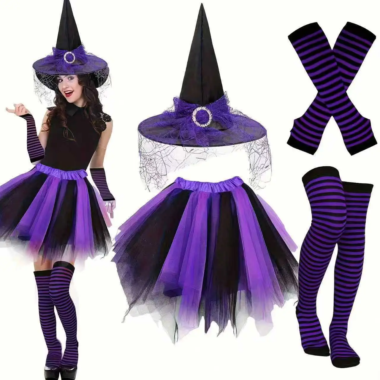 Halloween Witch Tutu Skirt for Girls Kids Birthday Tutus Toddler Baby Girl Tulle Skirts Outfit Children Sorceress Fancy Costumes