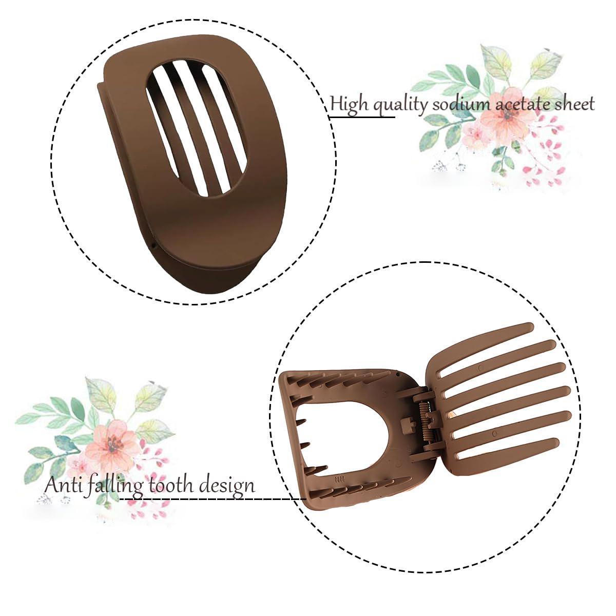 4pcs Oval Acrylic Hair Clips Set for Women, Solid Color Hair Clip, No Trace Flat Large Hair Clip, Elegant Minimalist Frosted Solid Color Hair Clips for Daily Wear, Ideal Gifts for Her