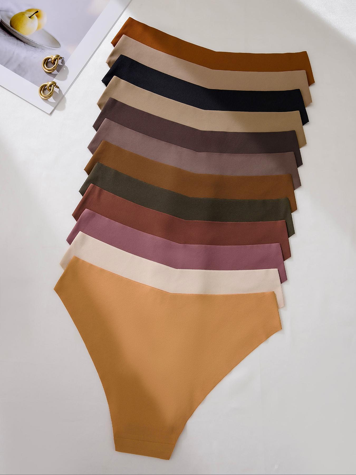 Women's Solid Color Brief, Soft Comfy Breathable Panties for Daily Wear, Women's Underwear for Summer, Soft Fit Panty