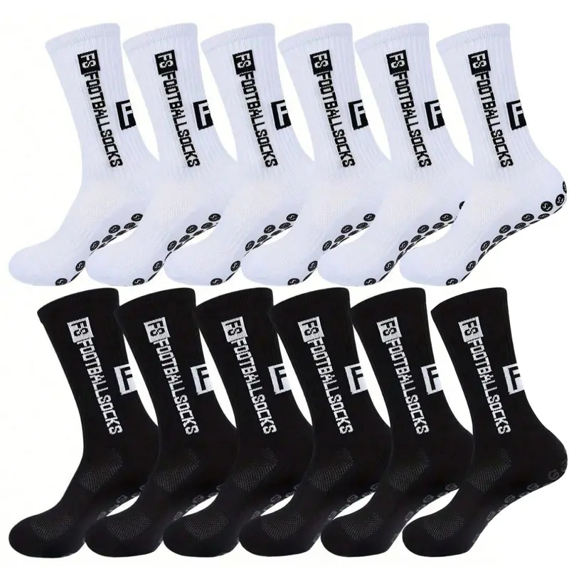 Youth Soccer Socks, Boys and Girls Soft Towel Sole Non-Slip Socks, Durable Shock Absorbing Mid-Calf Sports Socks, Soccer Grip Socks Youth, Sporty Socks