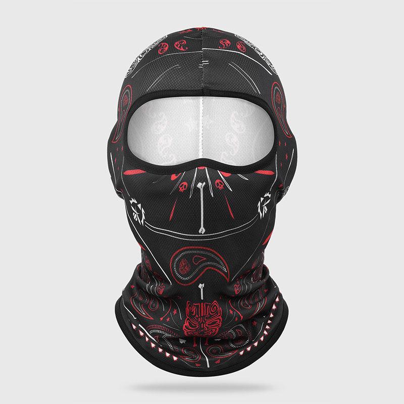 1pc Stylish Paisley Series Balaclava - Breathable, Hand-Washable Polyester Full-Face Mask with Eye Holes, Ideal for Outdoor Activities in Summer & Winter, Black