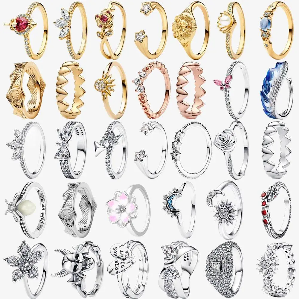 Women's 925 Sterling Silver Princess Tiara Ring - High-Purity, Allergy-Safe, Sensitive Skin-Friendly, with Butterfly & Heart Details, Adult Female Costume Jewelry Gift, Friendly To Sensitive Skin