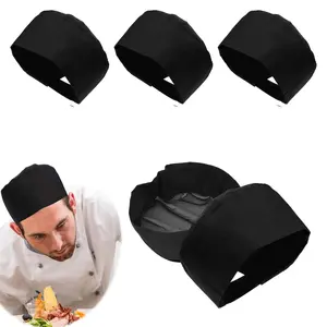 4 Pack Unisex Chef Hats, Adjustable Breathable Mesh Top Cooking Caps, Reusable Lightweight Polyester Kitchen Work Hats for Men Women, Universal Food Service Work Caps for Restaurant Bakery Home Kitchen
