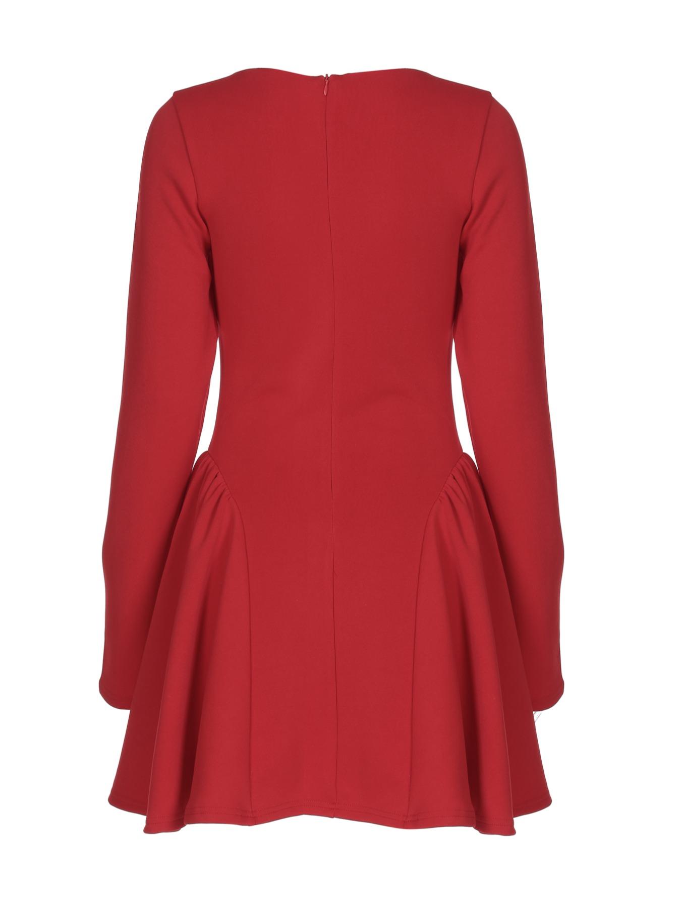 Women's Plain Long Sleeve Dress, Elegant Solid Color Back Zipper Party Club Holiday A-line Mini Dresses for Women