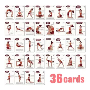 Portable 36-Pose Yoga Flashcards – A beginner's guide and home fitness reference set; an ideal gift for close friends
