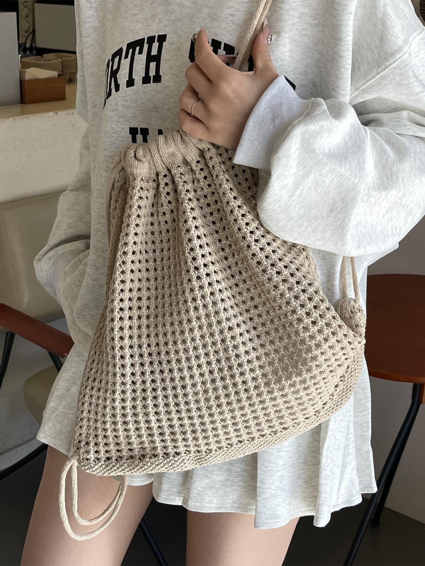 Solid Color Large Capacity Drawstring Backpack, Casual Versatile Bag for Daily Use, Stylish and Functional Travel Bag, Adjustable Shoulder Straps