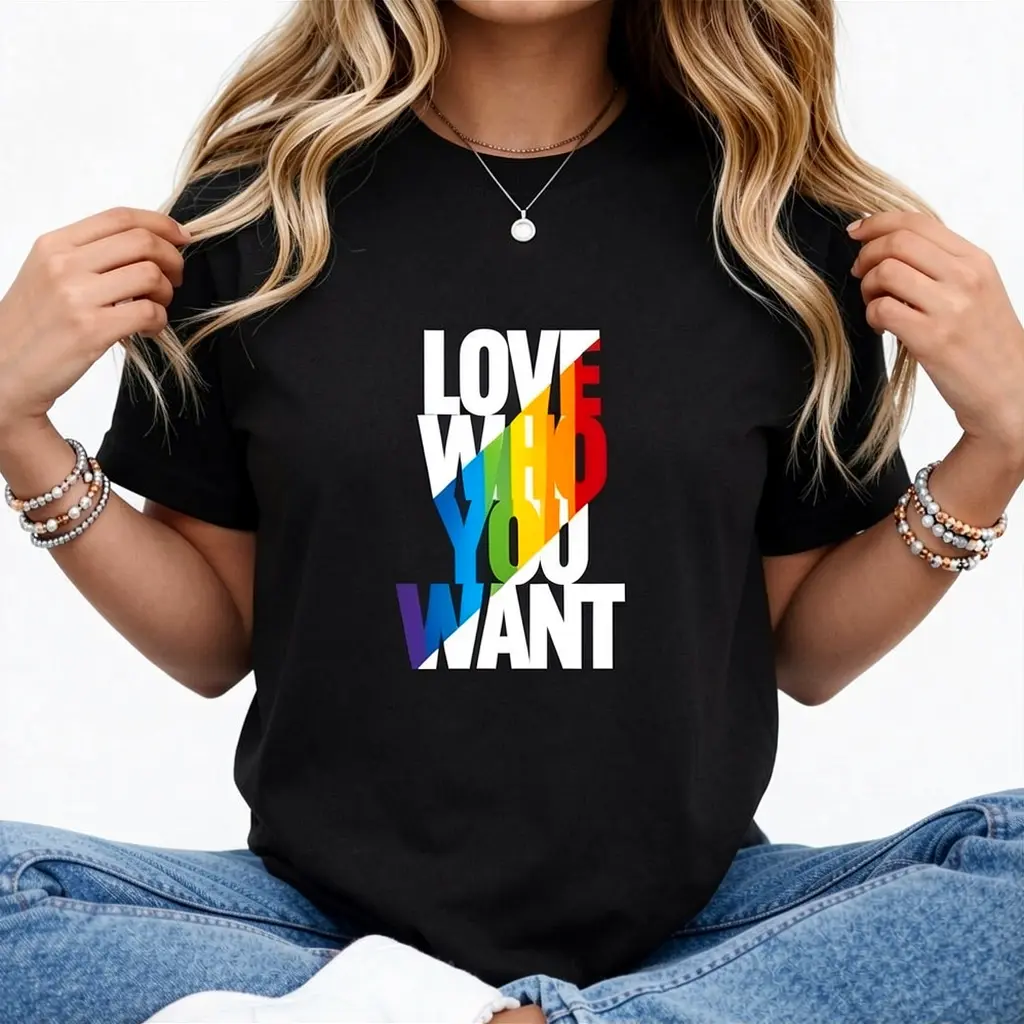 Love Who You Want Shirt Gay Shirt for Gifts Pride LGBT and Pride Shirt,Lesbian and Bisexual Shirt Tank Top Lesbian clothes Cotton Unisex Party Summer