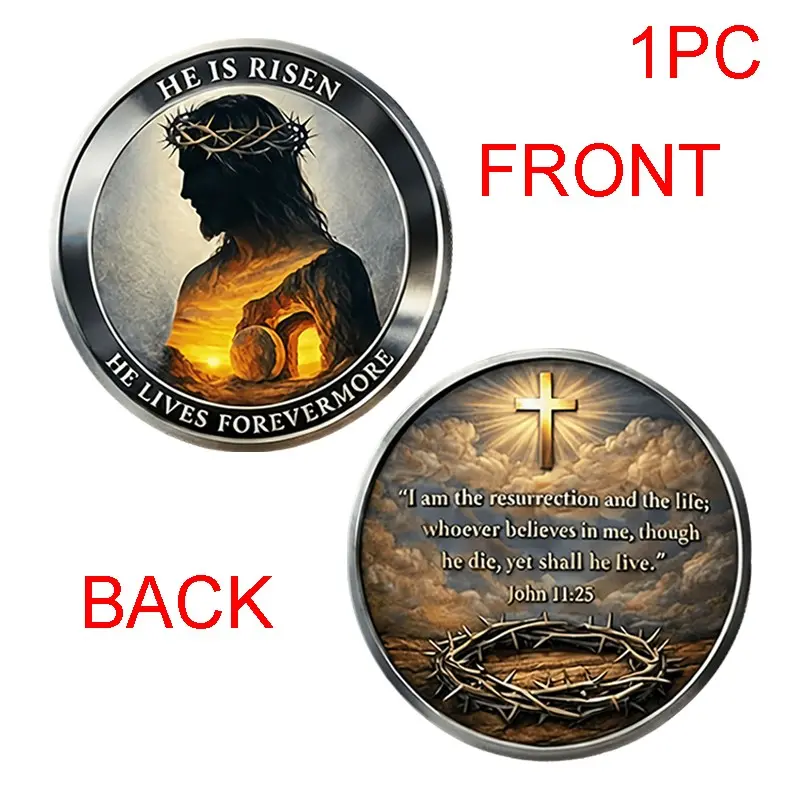 Jesus Memorial Coin, Collectible Religious Souvenir, Unique Christian Gift, Ideal for Faithful Followers, Perfect for Display or Gifting, Religious Collectibles