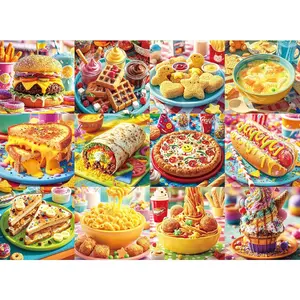 500 Piece Jigsaw Puzzle for Adults –Checkered Food Collection Jigsaw Puzzles 500 Pieces, Snacks and Dessert Puzzles for Adults 500 Pieces, Challenging Perfect for Game Nights