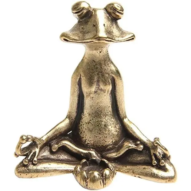 1 count Solid Brass Frog Figurine Small Frog Statue House Ornament  Figurines