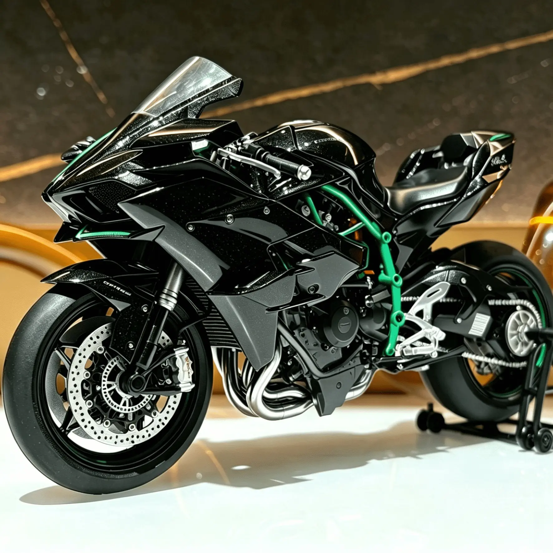 Dynamic Alloy Motorcycle Model, Spray Effect, Gentle Sound, Home Decor, Collector's Item, Desktop Ornament, Boy's Birthday Gift