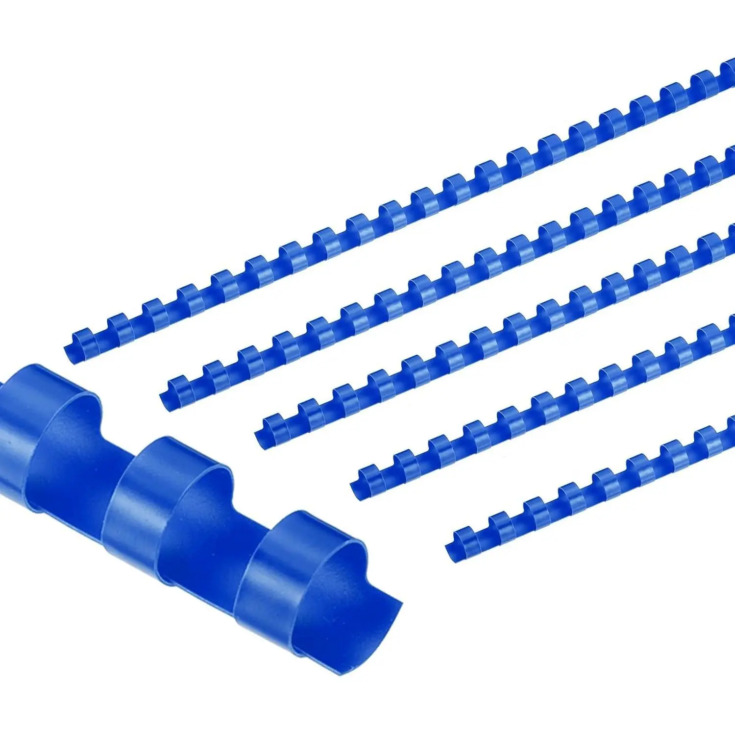 10mm (3/8") Plastic Binding Combs, 100 Pcs 21 Rings Comb Binding Spines 60 Sheet Capacity Letter Size for Binding Paper Sheets, Blue