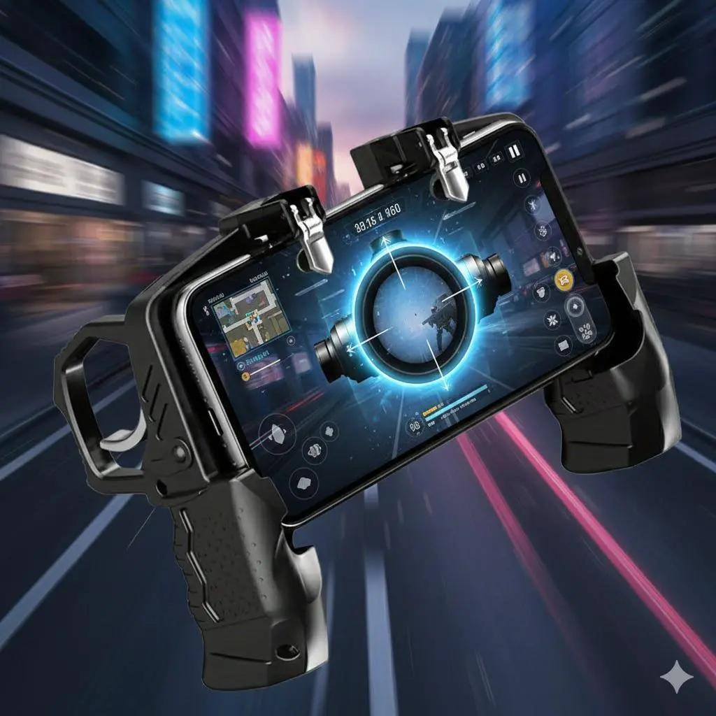 Mobile Gaming Controller for iOS Android, High Sensitivity Joystick & Trigger, Ergonomic Design for Enhanced Aiming & Responsiveness. Compatible with Popular Shooting Games, Easy to Use, Improves Reaction Speed. Perfect for FPS Mobile Gamers.